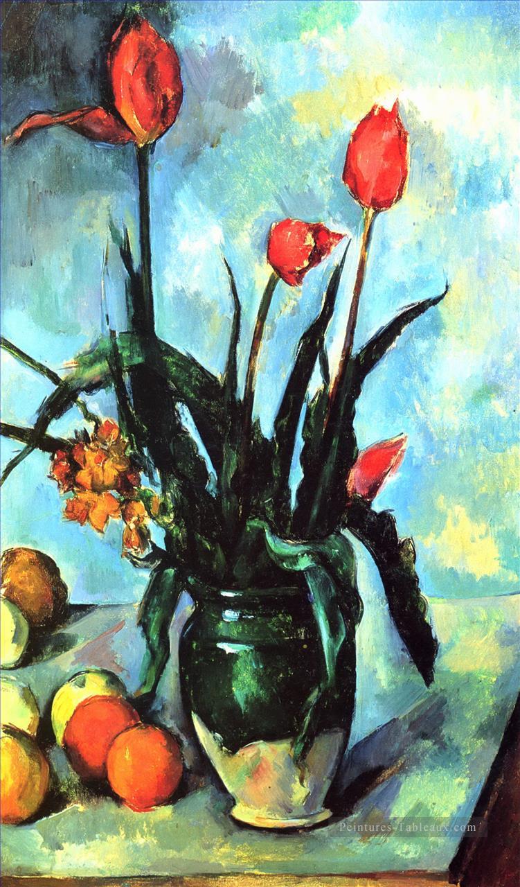 Tulipes dans un vase Paul Cézanne Peintures à l'huile